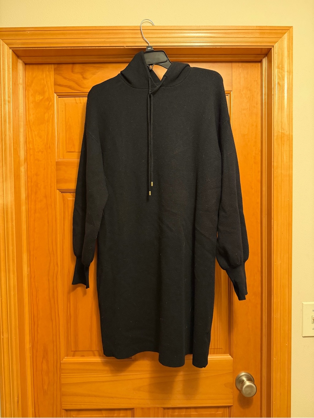 Black Hooded Sweatshirt Dress